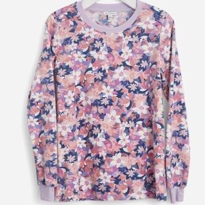 Vera Bradley Fleece Pajama Shirt - Long Sleeve Rose Blush